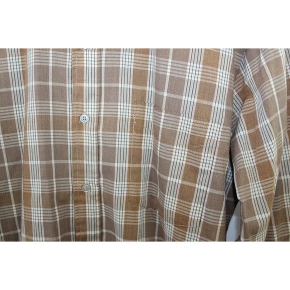 Vintage Bostwicks for Men Brown Plaid Short Sleeve Button Down Shirt M - Picture 3 of 11